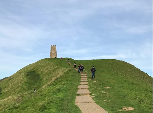 Grassy hill, path, Glastonbury Tor